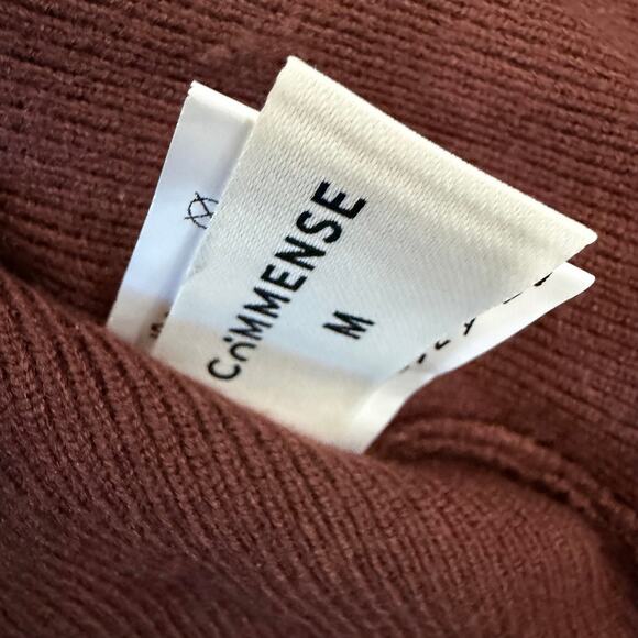 Commense Chocolate Brown Gold Button Stretch Elegant Cardigan Medium - Picture 6 of 8